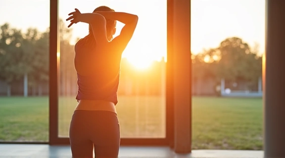 Image of a person doing light exercise or stretching